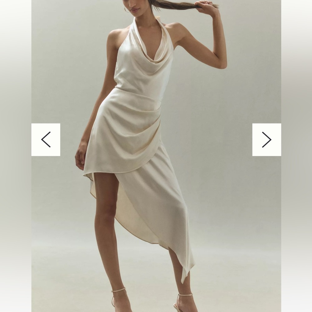 Endless Rose Asymmetric Satin Halter Dress